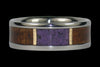 Purple Sugilite and Koa Wood Inlay Titanium Ring - Hawaii Titanium Rings

