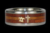 Gold Cross Wood Titanium Ring with Hawaiian Turtle - Hawaii Titanium Rings
 - 1