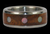 Opal Cabochon Titanium Ring Band with Exotic Wood Inlay - Hawaii Titanium Rings
 - 1