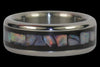 Black Wood and Red Opal Titanium Ring - Hawaii Titanium Rings
 - 1