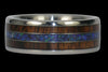 Australian Opal and Koa Titanium Ring Set - Hawaii Titanium Rings
 - 3