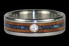 Diamond Titanium Rings with Opal and Hawaiian Wood - Hawaii Titanium Rings
 - 1