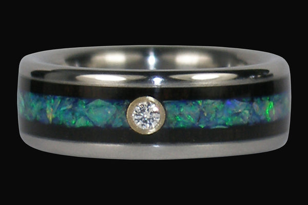 Diamond Opal Hawaii Titanium Ring®