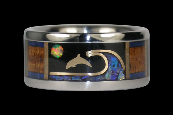Opal and Gold Dolphin Hawaii Titanium Ring®