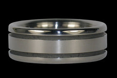 Titanium Ring with Matted Grooves 9 - Hawaii Titanium Rings
 - 1