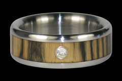 Ebony Titanium Diamond Ring Band - Hawaii Titanium Rings
 - 1