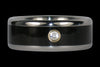 Diamond Opal and Black Wood Titanium Ring Set - Hawaii Titanium Rings
 - 2