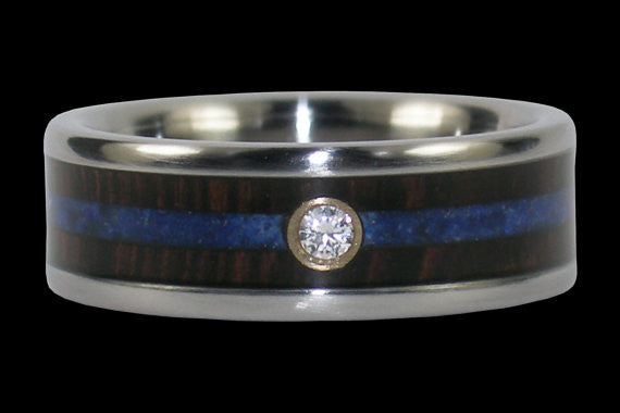 Diamond Hawaii Titanium Rings® with Lapis