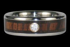 Diamond Wood Titanium Rings - Hawaii Titanium Rings
