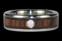 Diamond Wood Titanium Rings - Hawaii Titanium Rings

