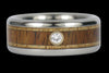 Diamond and Wood Titanium Ring - Hawaii Titanium Rings
 - 2