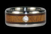 Diamond Hawaiian Wood Titanium Ring - Hawaii Titanium Rings
 - 1
