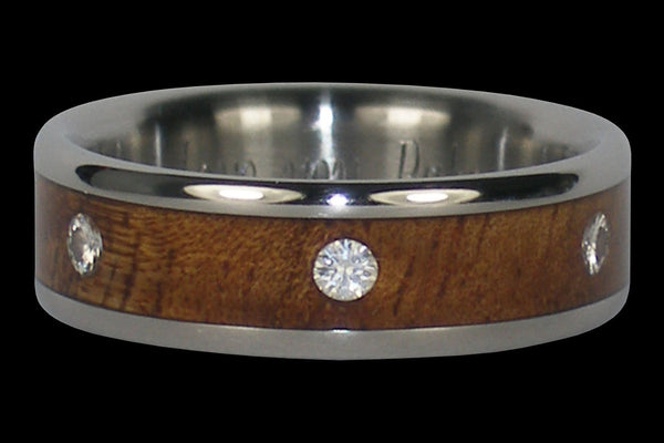 Titanium Diamond Ring with Six Diamonds