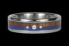 Diamond, Wood and Stone Titanium Ring - Hawaii Titanium Rings
 - 2