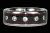 Diamond Black Wood Titanium Ring Set - Hawaii Titanium Rings
 - 2