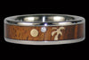 Koa Wood Diamond Titanium Ring Set - Hawaii Titanium Rings
 - 2