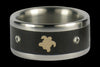 Diamond Black Wood Titanium Ring with Gold Turtle - Hawaii Titanium Rings
 - 2