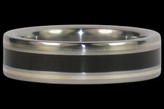 Black Wood and Green Gold Titanium Ring - Hawaii Titanium Rings
