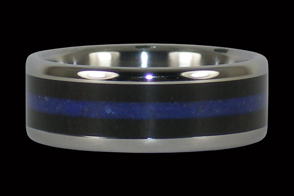 Blackwood and Blue Lapis Hawaii Titanium Ring®