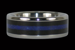 Blackwood and Blue Lapis Titanium Ring - Hawaii Titanium Rings
 - 1