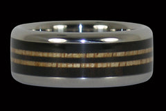 Classic Longboard Titanium Wood Ring for Surfers - Hawaii Titanium Rings
 - 1