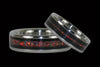 Black Wood and Red Synthetic Opal Titanium Rings - Hawaii Titanium Rings
 - 1