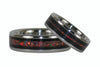 Black Wood and Red Synthetic Opal Titanium Rings - Hawaii Titanium Rings
 - 4