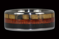 Triple Wood Hawaii Titanium Ring Band - Hawaii Titanium Rings
 - 1