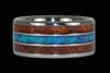 Australian Opal and Koa Titanium Ring Set - Hawaii Titanium Rings
 - 5