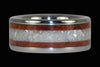 Titanium Rings with Amboina Wood Inlay | Titanium Wedding Bands