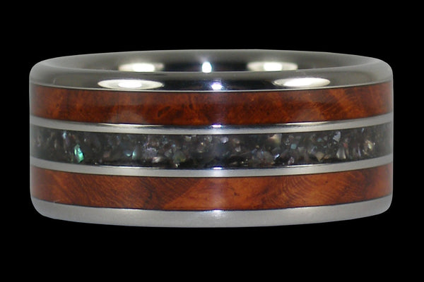 Amboina and Pearl Titanium Ring