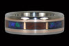 Black Opal and Amboina Titanium Ring Set - Hawaii Titanium Rings
 - 2