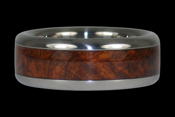 Amboina Wood Titanium Ring Band