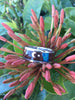 Blue Opal Diamond Hawaii Titanium Ring® with Crescent Moon