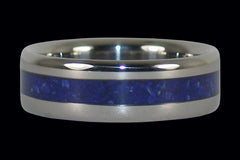 Azurite Inlay Titanium Ring - Hawaii Titanium Rings
