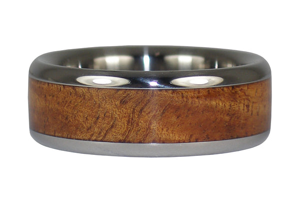 Tiger Koa Wood Hawaii Titanium Ring® - Hawaii Titanium Rings®