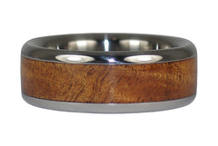 Tiger Koa Wood Titanium Ring - Hawaii Titanium Rings - 2