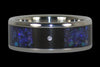 Black Opal and Wood Titanium Diamond Ring - Hawaii Titanium Rings
