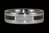 White Pearl Titanium Ring with Black Wood Inlay - Hawaii Titanium Rings
 - 1
