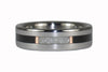 White Pearl Titanium Ring with Black Wood Inlay - Hawaii Titanium Rings
 - 2