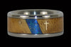 Christian Titanium Ring with Gold Cross and Star - Hawaii Titanium Rings
 - 1