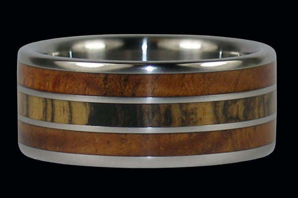 Black and White Ebony Big Kahuna Titanium Ring