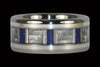 Lapis Titanium Ring with White Carbon Fiber - Hawaii Titanium Rings
 - 1