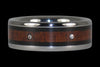 Diamond Wood Inlay Titanium Ring - Hawaii Titanium Rings
 - 1