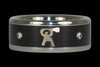 Diamond Black Wood Titanium Ring with Gold Turtle - Hawaii Titanium Rings
 - 4