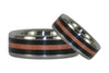 Black and Pink Wood Titanium Rings - Hawaii Titanium Rings
 - 2