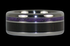 Purple Sugilite and Blackwood Ring - Hawaii Titanium Rings
