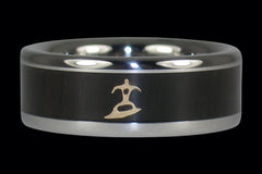 Gold Surfer in Blackwood Ring - Hawaii Titanium Rings
 - 1