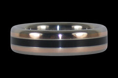 Blackwood and Rose Gold Titanium Ring - Hawaii Titanium Rings
 - 1