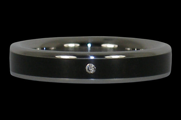 Diamond Black Wood Hawaii Titanium Ring®